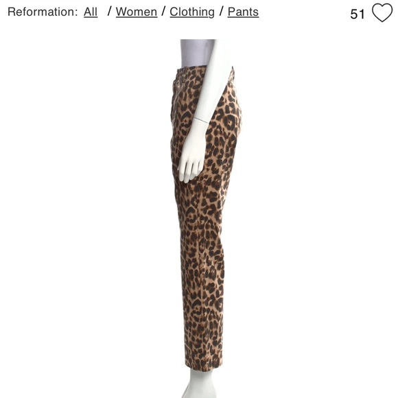 Reformation Animal Print Straight Leg Pants - Picture 3 of 4